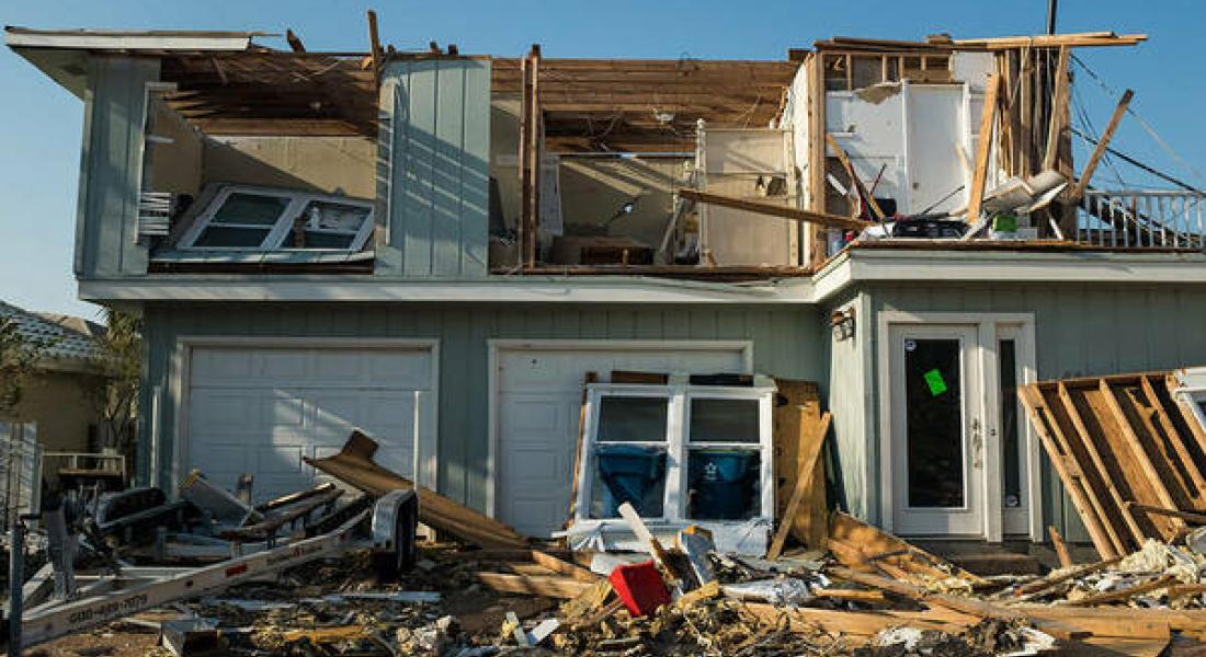 Aransas County, TX home after a hurricane.