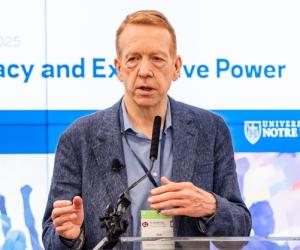 Thomas Carothers speaking at the Kellogg Institute Global Democracy Conference in Washington DC